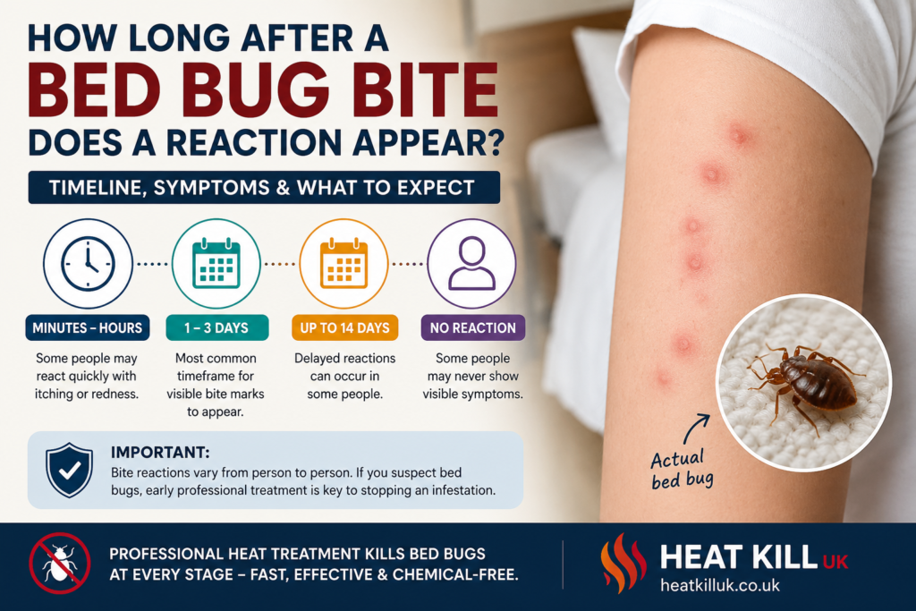 How Long After a Bed Bug Bite Does a Reaction Appear